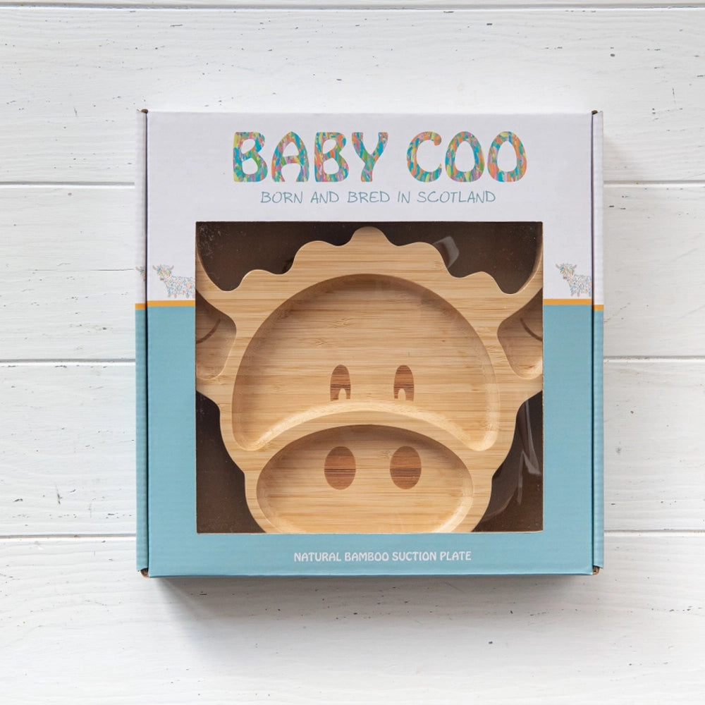 Highland Cow Bamboo Suction Plate| Hairy Coo