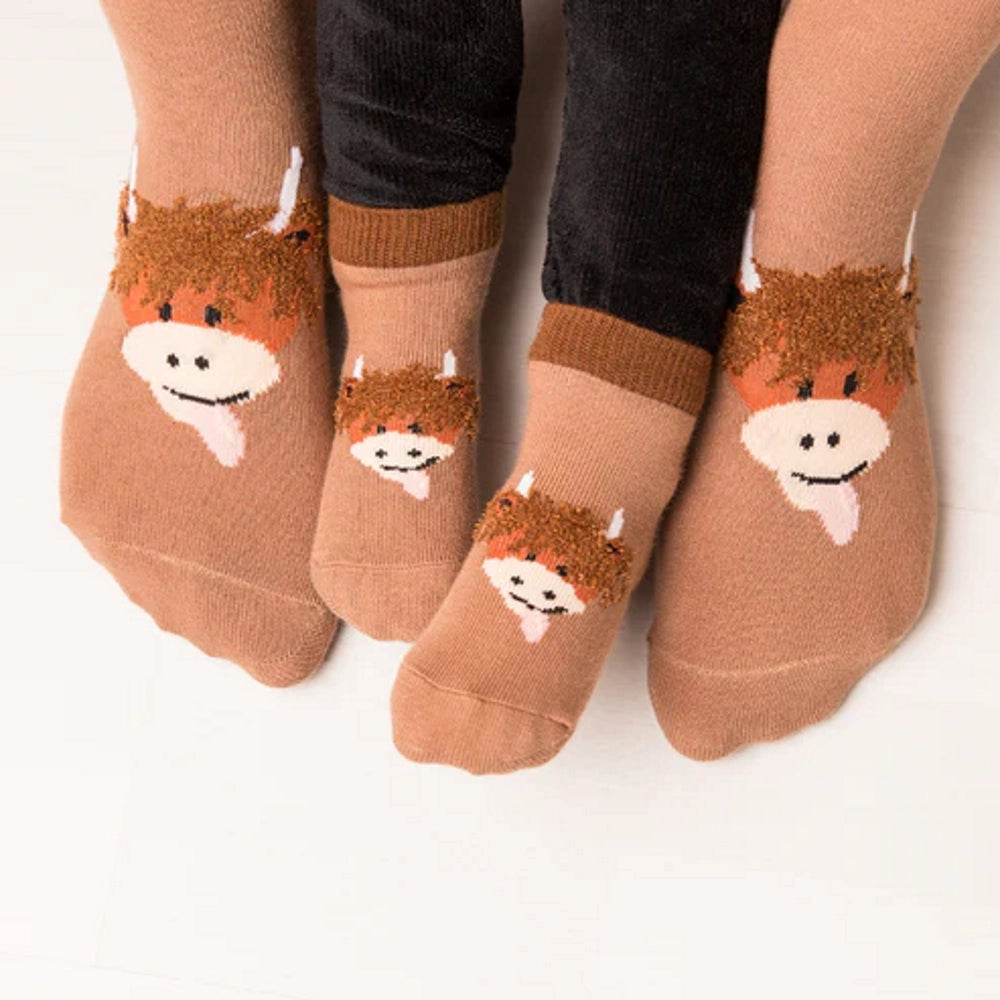 Highland Cow Neutral Socks | Blade & Rose