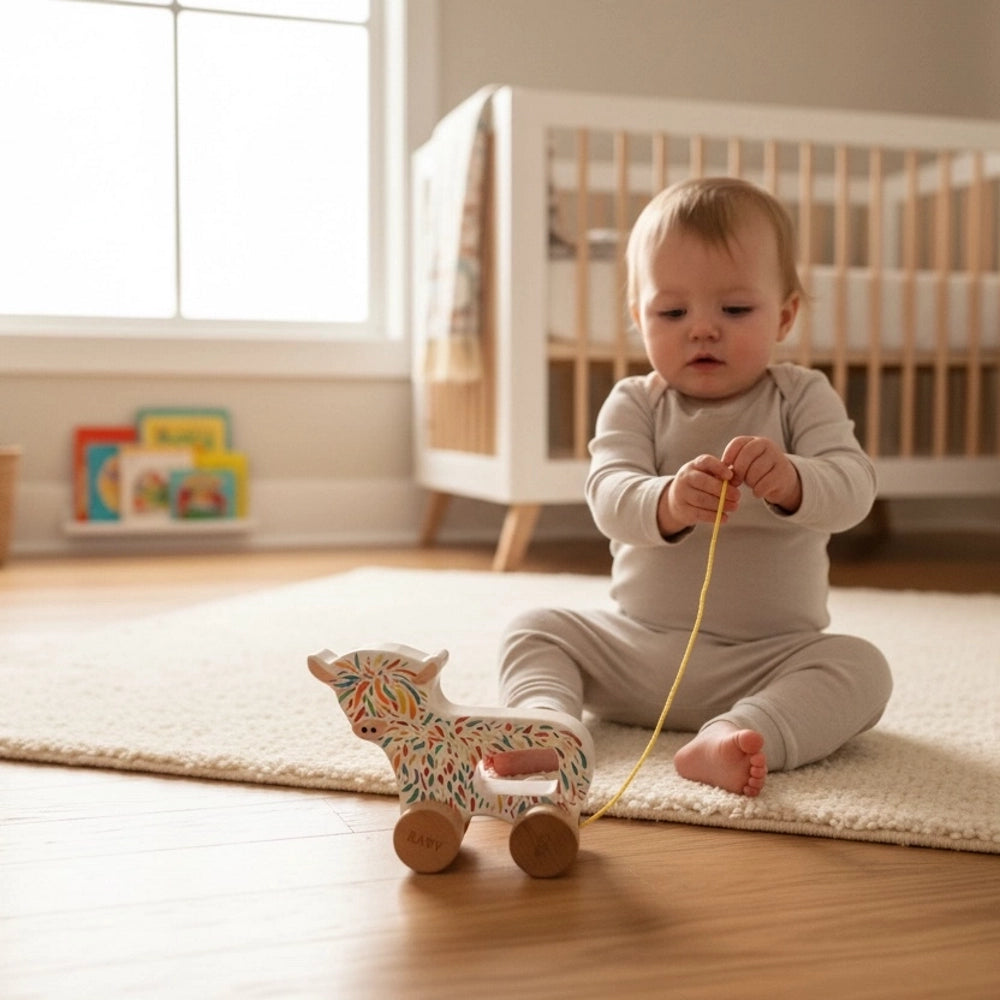 Baby Highland Coo Pull Along Toy| Hairy Coo