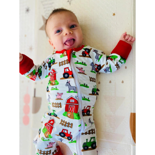 Farmyard Zip Up Sleepsuit | Cotswold Baby Co