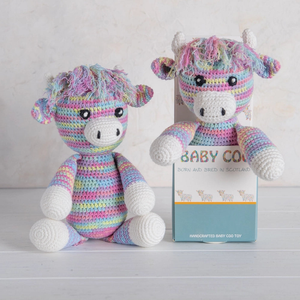 Crocheted Colourful Highland Cow Toy | Hairy Coo
