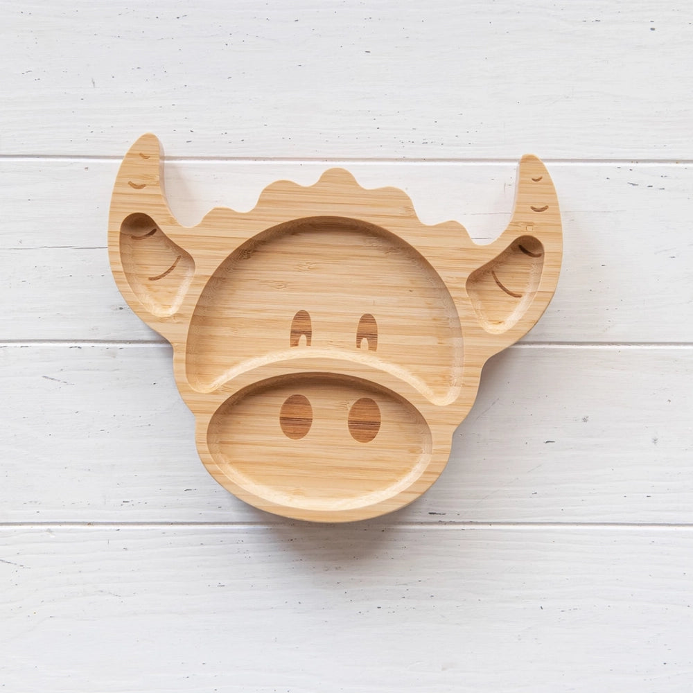 Highland Cow Bamboo Suction Plate| Hairy Coo