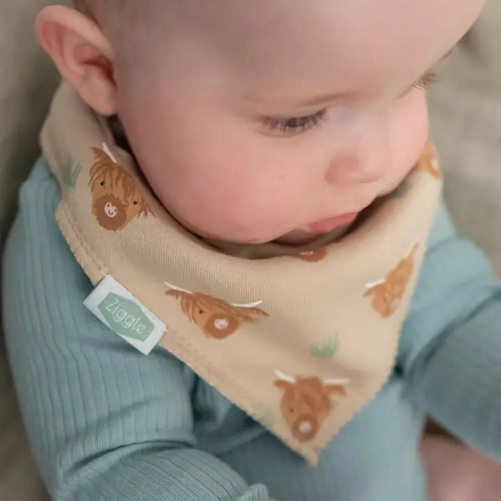 Highland Cow Print Bib | Ziggle Baby