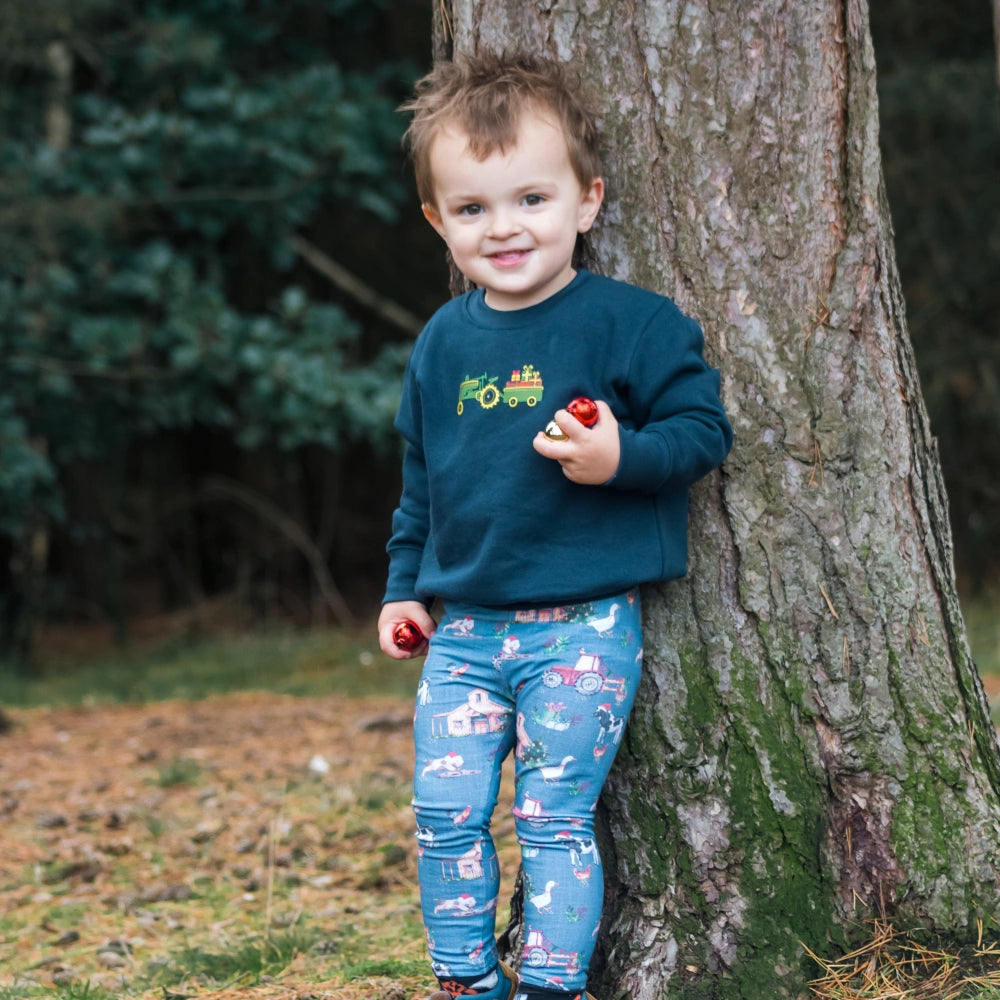 Blue Christmas Farm Leggings Cotswold Baby Co.