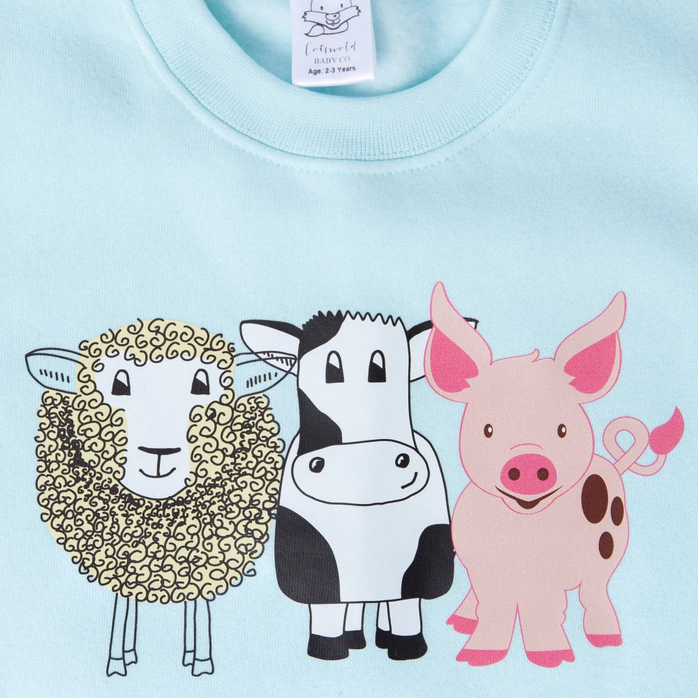 Animal Friends Blue Sweater | Cotswold Baby Co