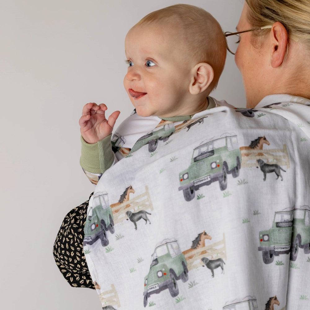 Land Rover Muslin with Teething Ring | Cotswold Baby Co