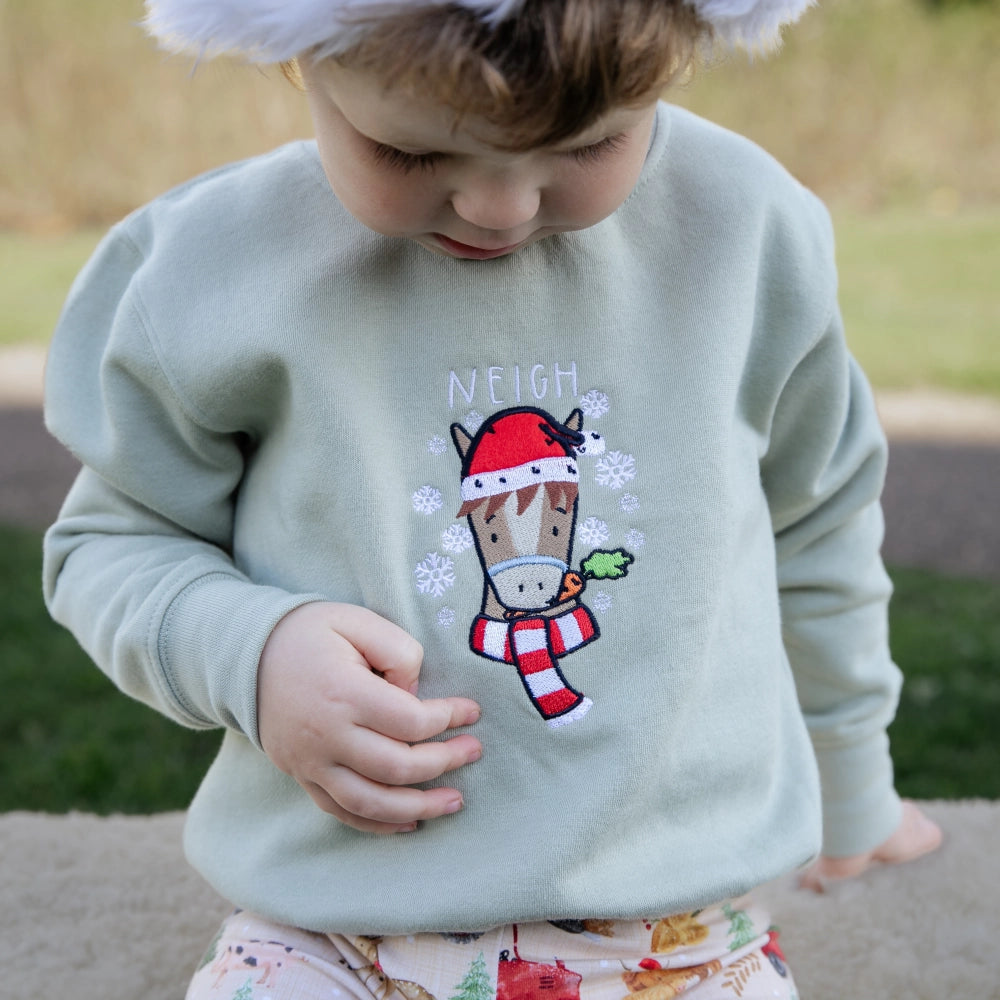 Horse Christmas Embroidered Jumper | Cotswold Baby Co