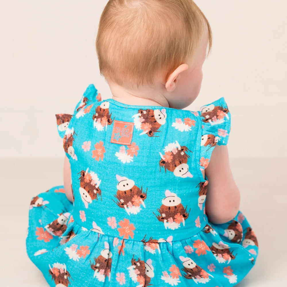 Bonnie Highland Cow Summer Dress | Blade & Rose