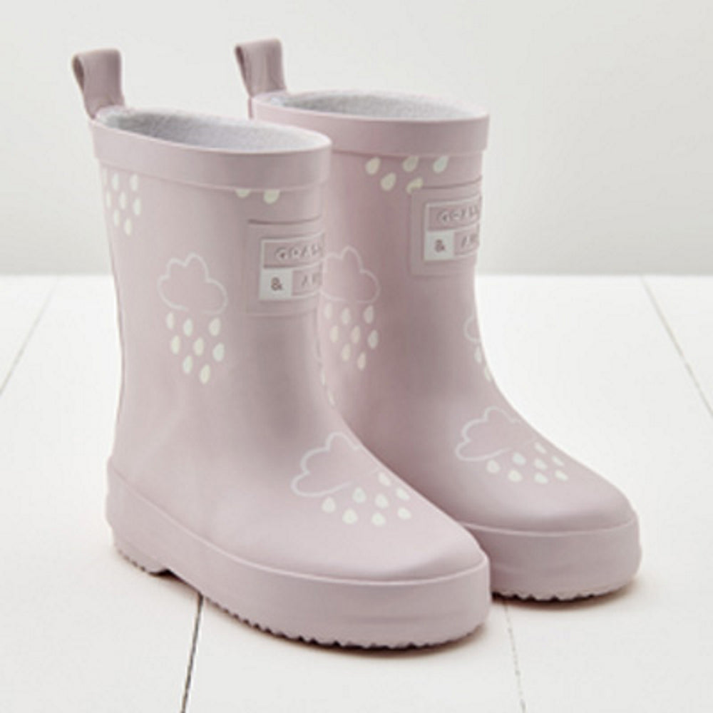 Baby Pink Raindrop Colour Changing Wellies | Grass and Air