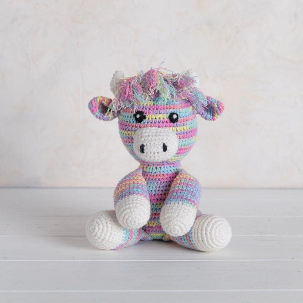 Crocheted Colourful Highland Cow Toy | Hairy Coo