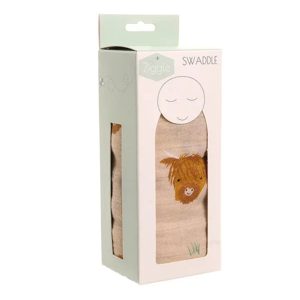Highland Cow Baby Swaddle| Ziggle Baby