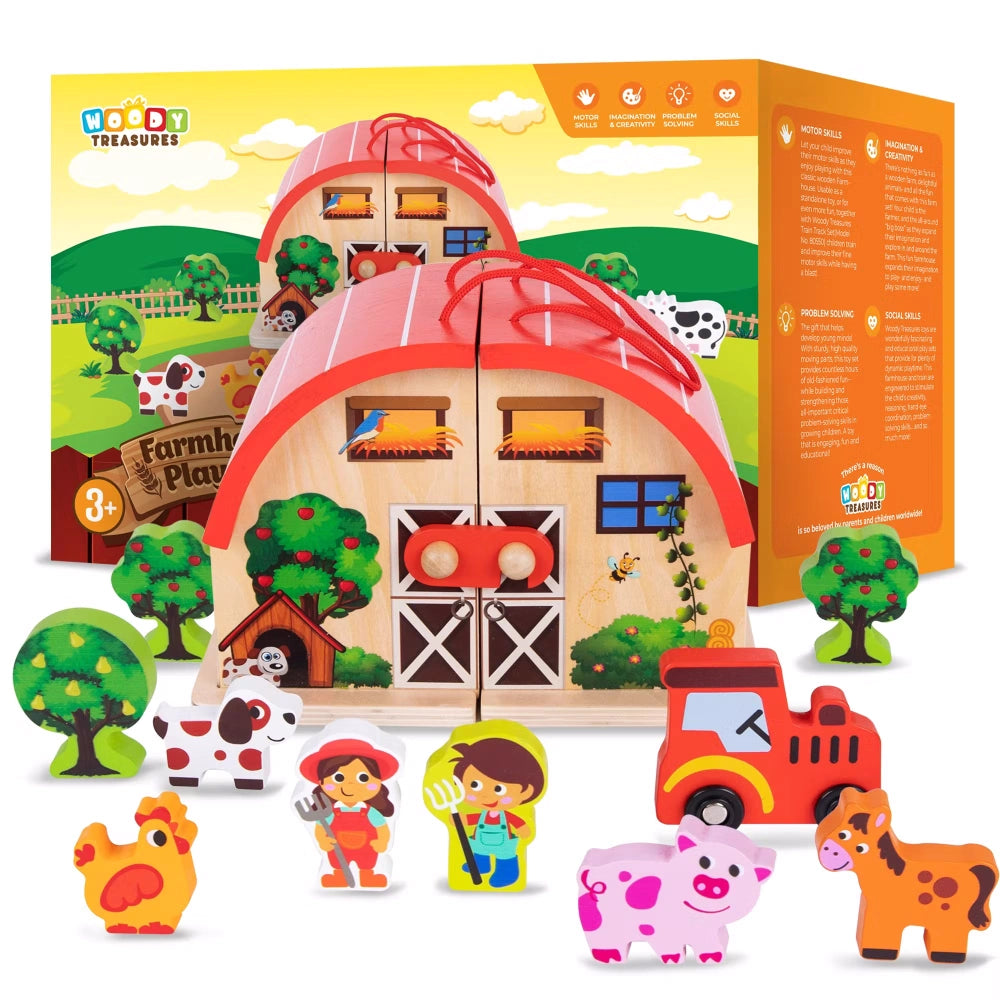 Wooden Farm House Play Set Cotswold Baby Co