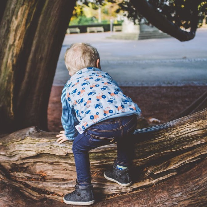 little boy wearing Tractor Sweatshirt from Toucan Blue | Cotswold Baby Co