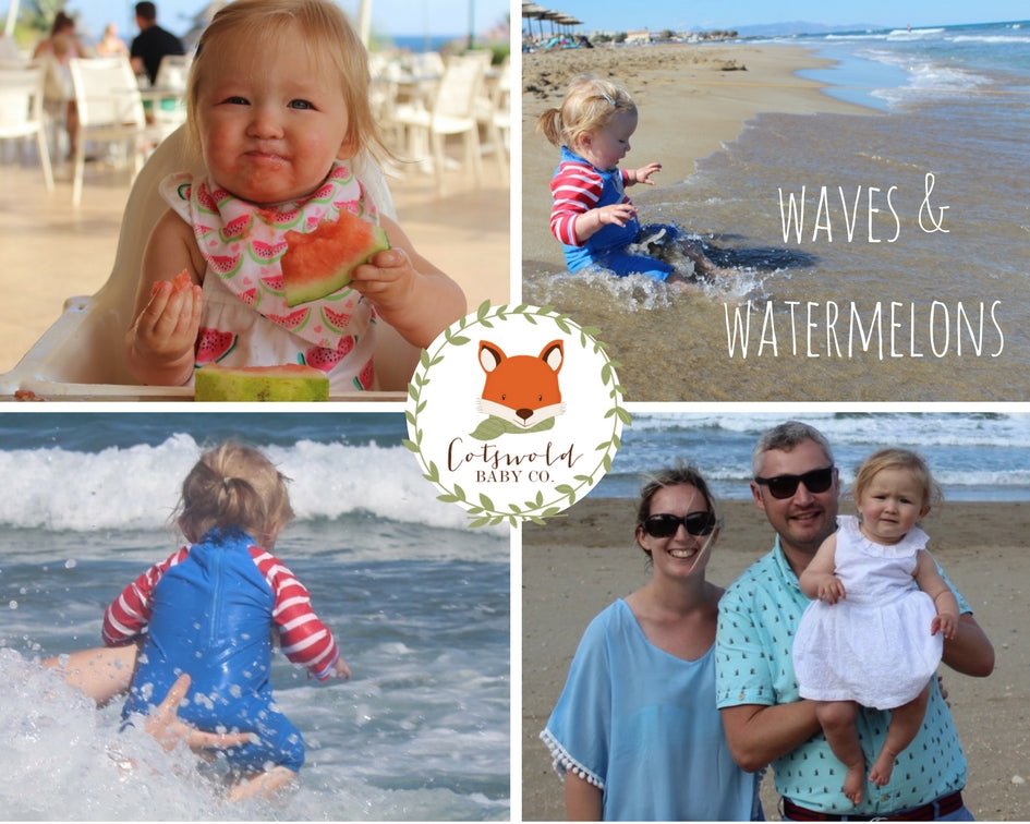 Baby wearing Watermelon Bib - Cotswold Baby Co.