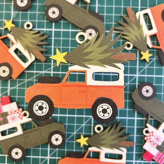 Red Land Rover Christmas Tree Decoration