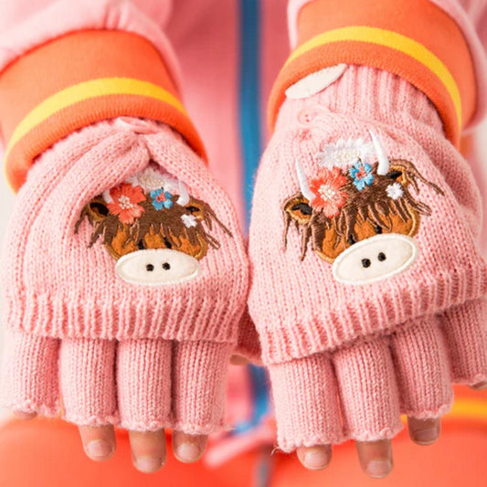 Bonnie Highland Cow Gloves | Blade & Rose