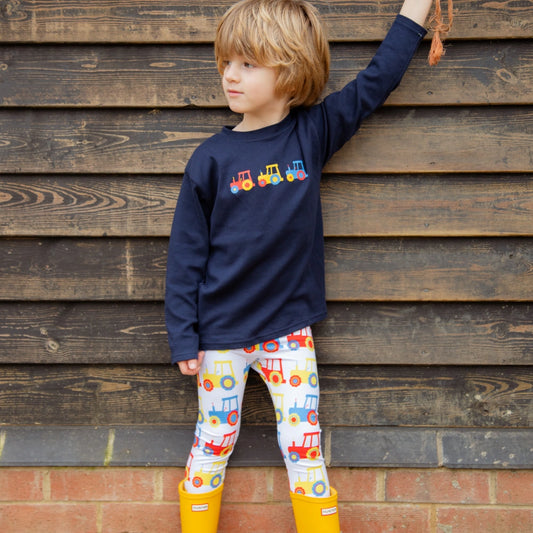 Navy Colourful Tractor T-shirt | Cotswold Baby Co