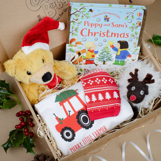 christmas tractor gift box