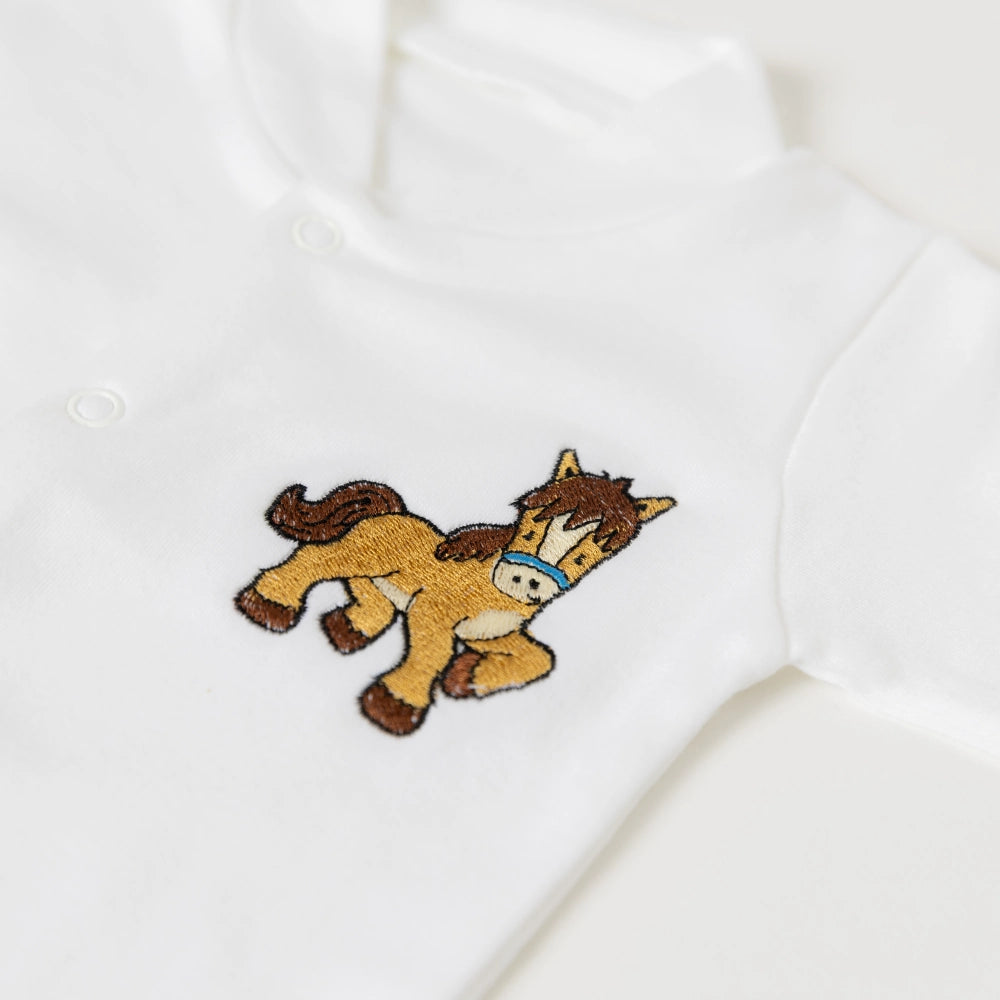 Jimmy Horse Embroidered Sleepsuit | Cotswold Baby Co