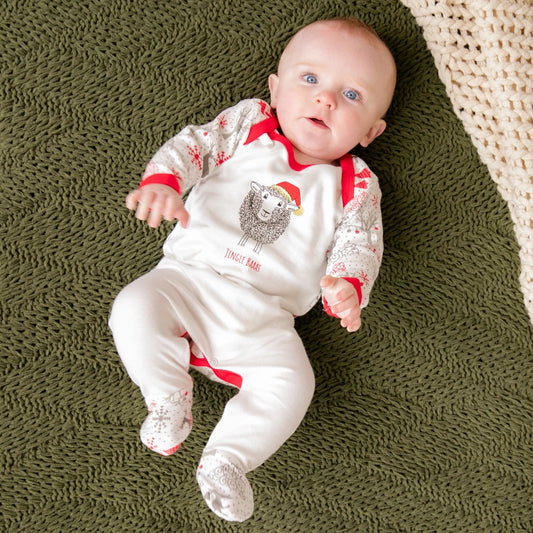 Christmas Little Lamb Sleepsuit | Cotswold Baby Co