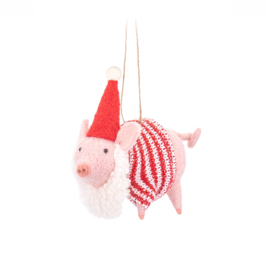 Festive Pig Christmas Tree Decoration