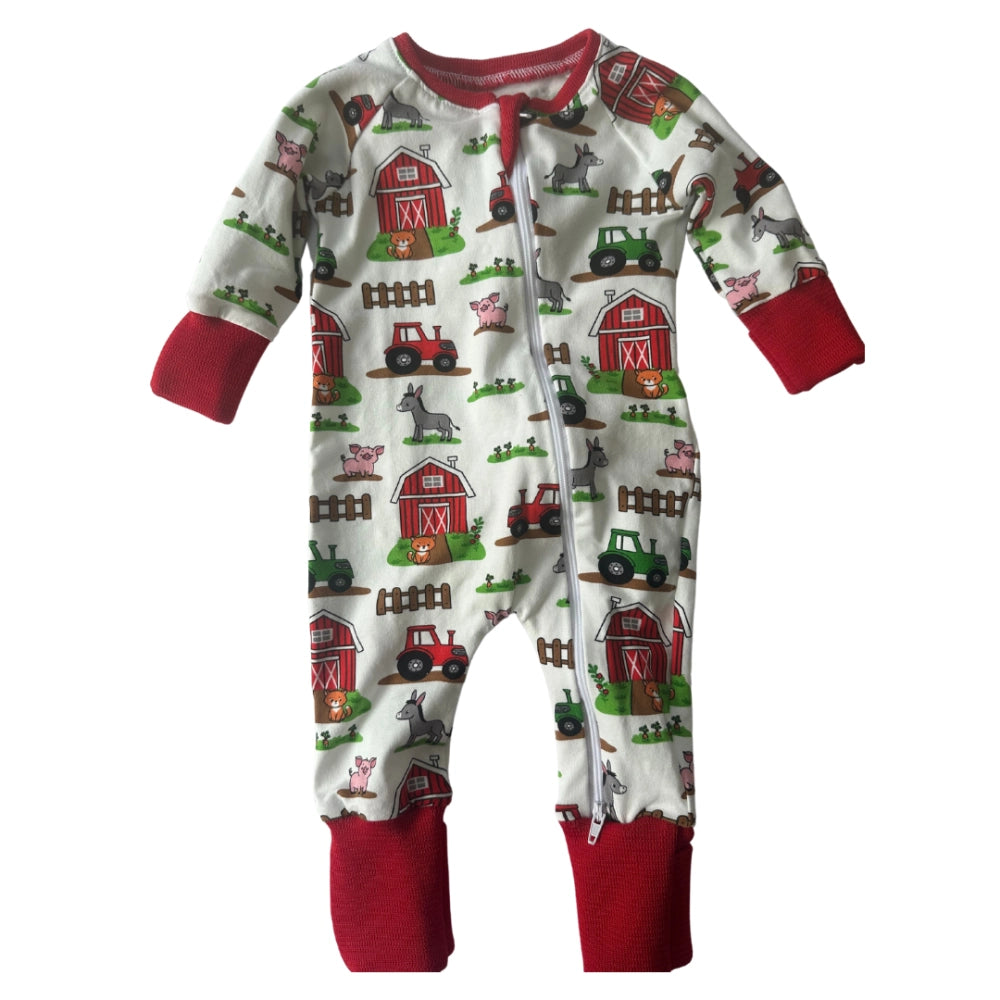 zippy farmyard sleepsuit