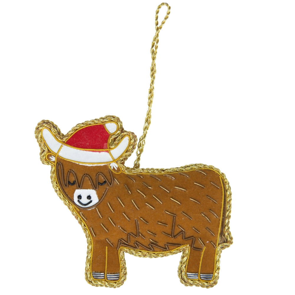 Highland Cow Christmas Tree Decoration