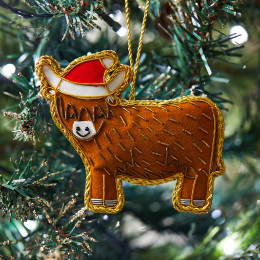 Highland Cow Christmas Tree Decoration