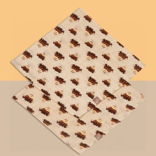 Neutral Highland Cow Muslin Squares (2 Pack)