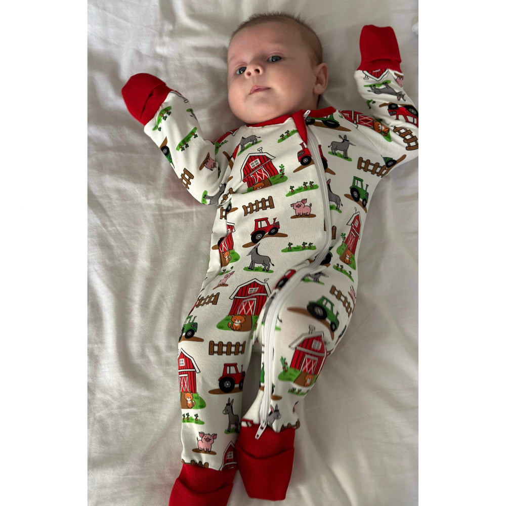 Farmyard Zip Up Sleepsuit | Cotswold Baby Co