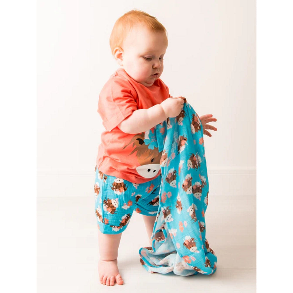 Bonnie Highland Cow Muslin Squares (2 pack)