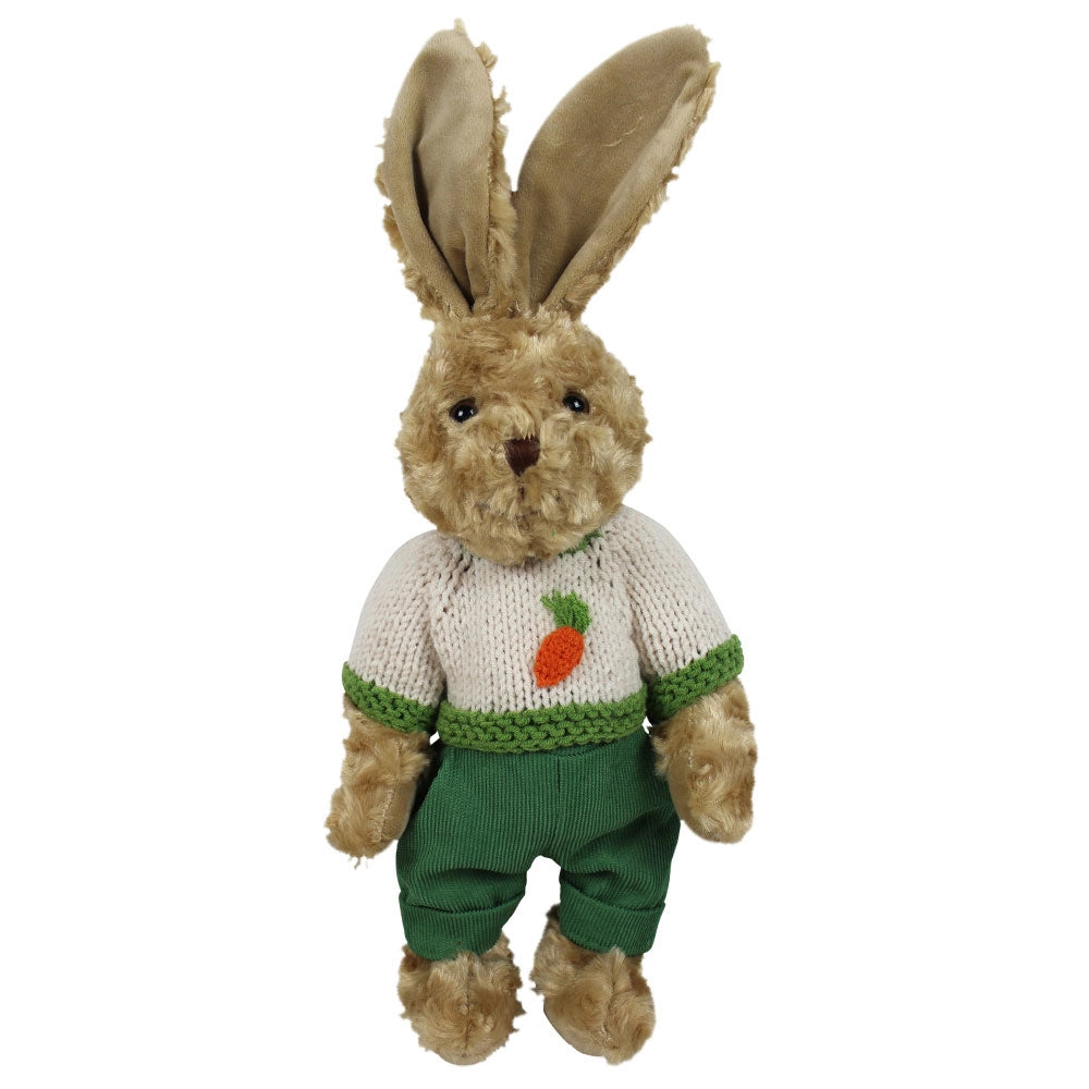 Rabbit Teddy With Hand Knitted Carrot Jumper | Powell Craft