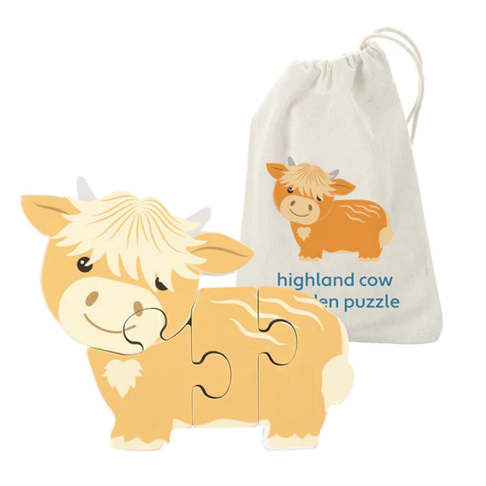 Mini Highland Cow Wooden Puzzle
