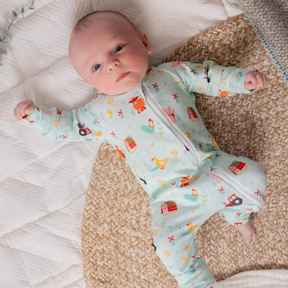 Cotswold Farm Zip Up Sleepsuit | Cotswold Baby Co