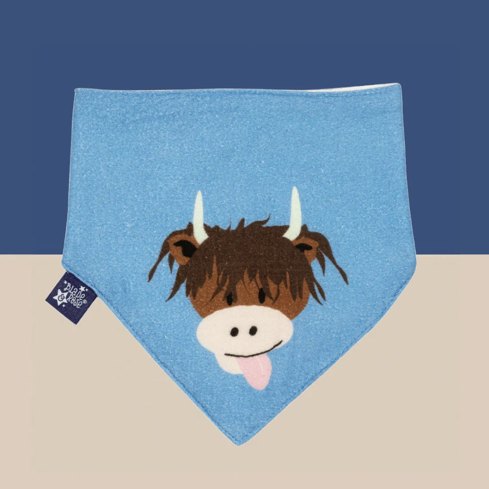 Highland Cow Muslin Baby Bib (Two Pack) | Blade & Rose