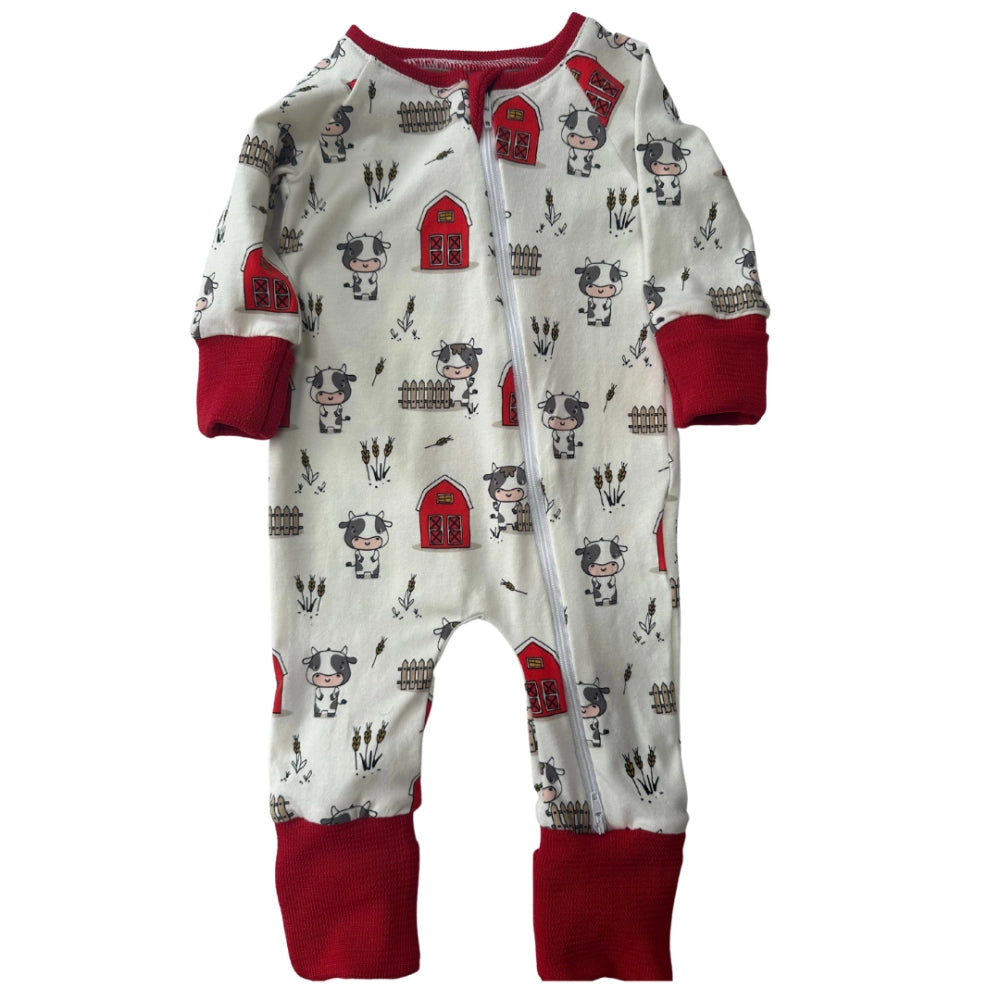 Baby Cow Zip Up Sleepsuit | Cotswold Baby Co