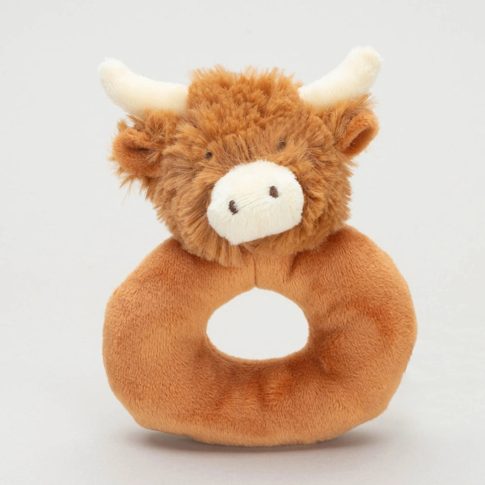 Horned Hamish Highland Cow Baby Rattle Toy | Best Rattles for Babies ...