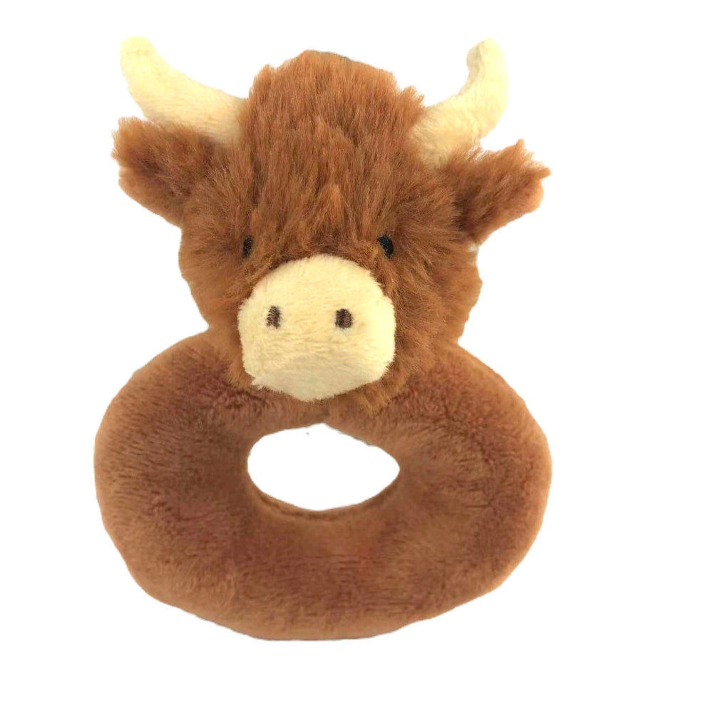 Horned Hamish Highland Cow Baby Rattle Toy | Best Rattles for Babies ...