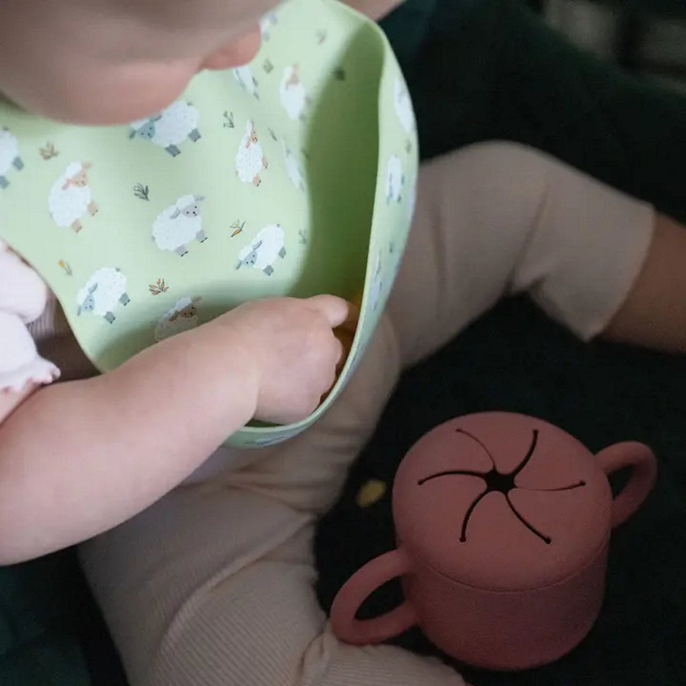 Catch it Silicone Sheep Bib| Ziggle Baby