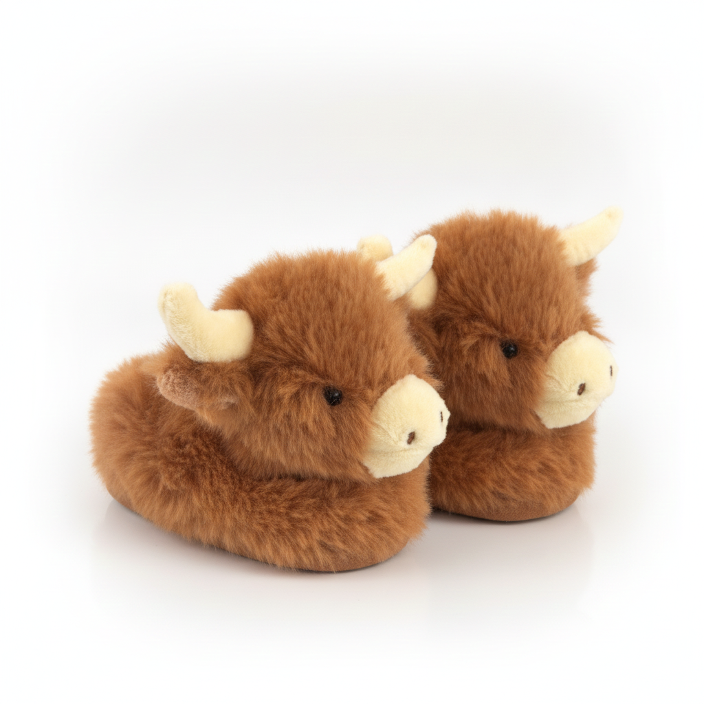 Horned Hamish Highland Cow Baby Slippers