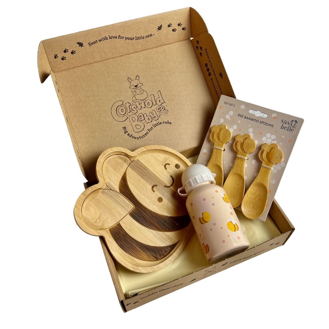 Bee Happy Dining Bamboo Gift Set by Cotswold Baby Co
