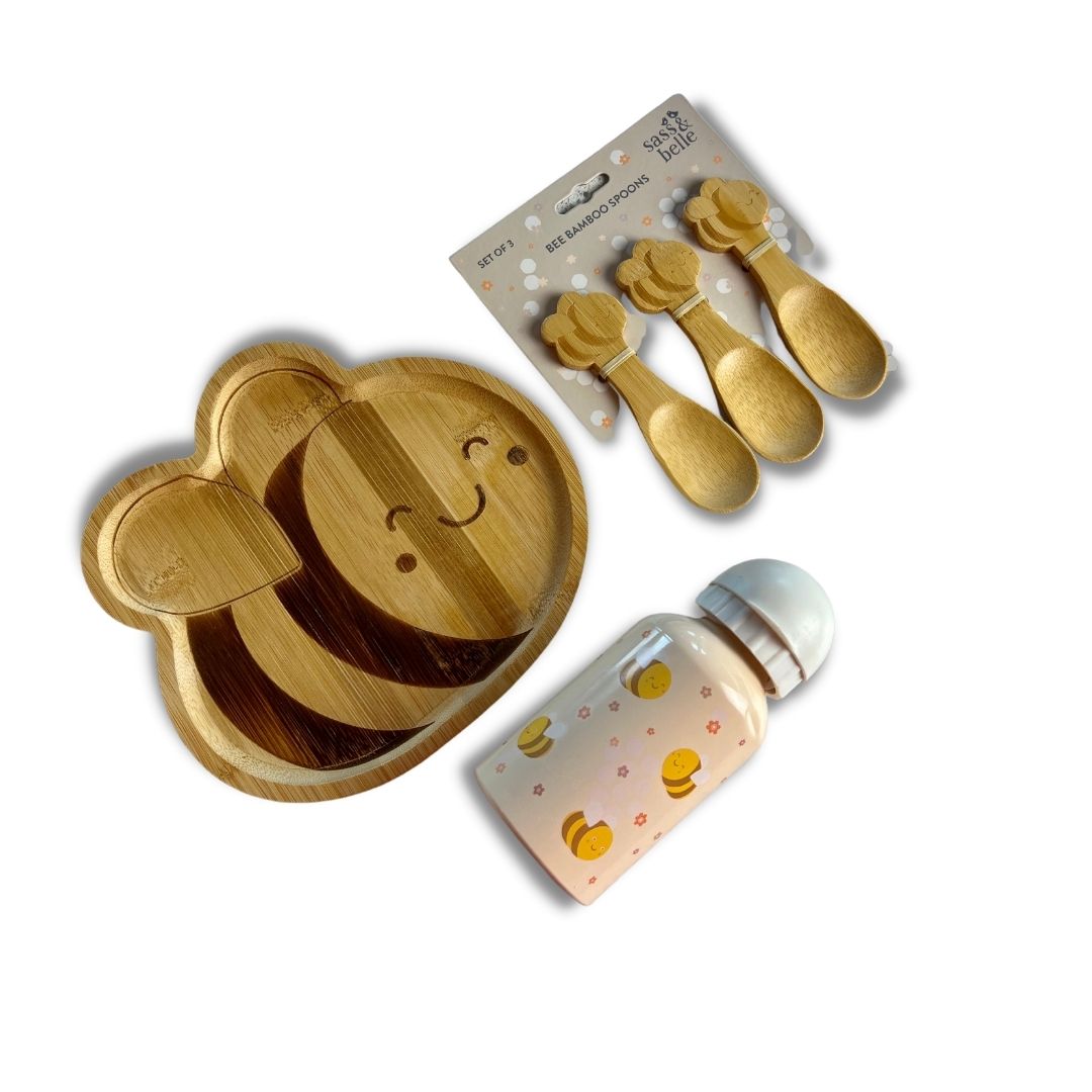 products in Bee Happy Dining Bamboo Gift Set by Cotswold Baby Co