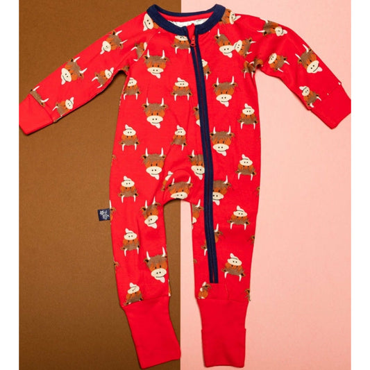 Highland Cow Zip Up Romper by Blade & Rose