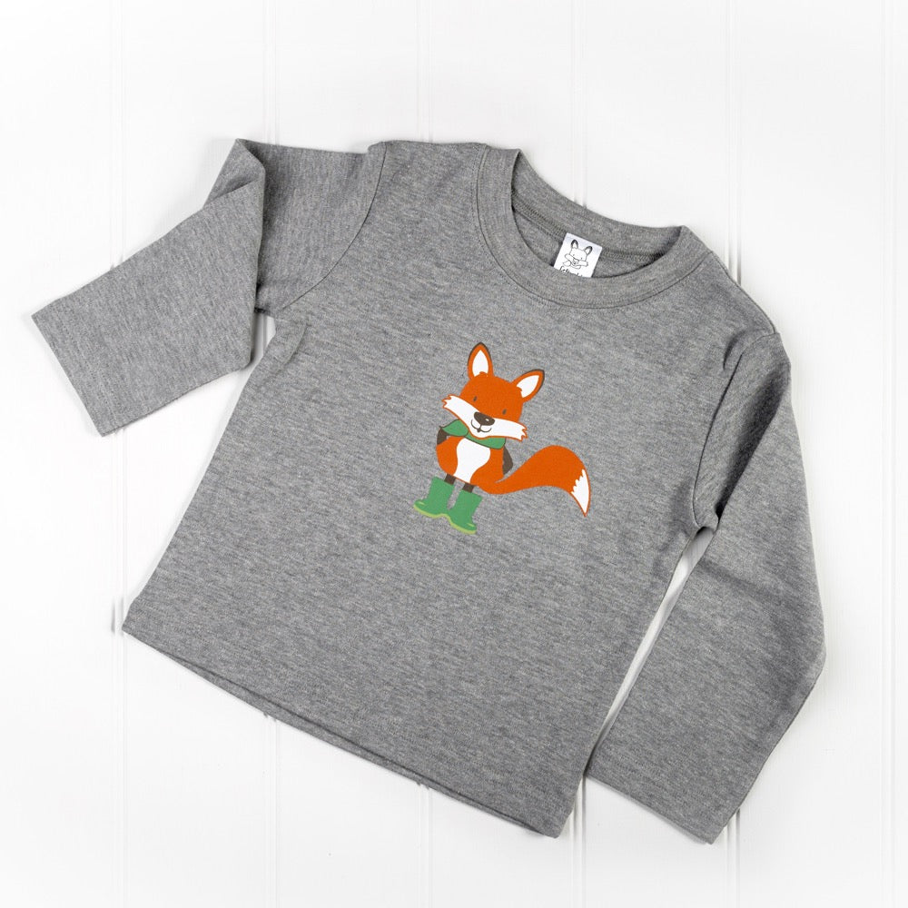 Bertie's Foxy Gift Set - grey marl fox t-shirt by Cotswold Baby Co