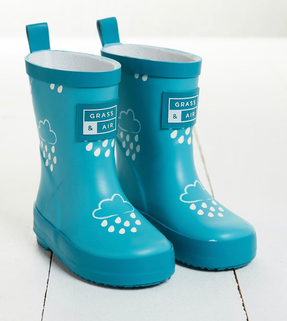 Kids Aqua Blue  Raindrop Colour Changing Wellies