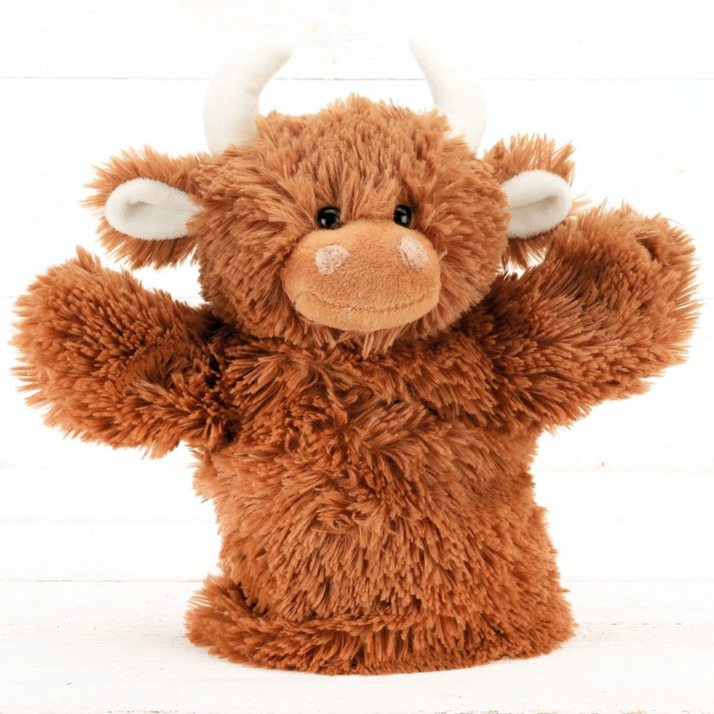 Highland Cow Kids Hand Puppet by Jomanda | Cotswold Baby Co