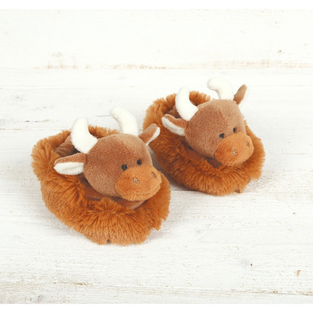 Highland Cow Baby Slippers by Jomanda | Cotswold Baby Co