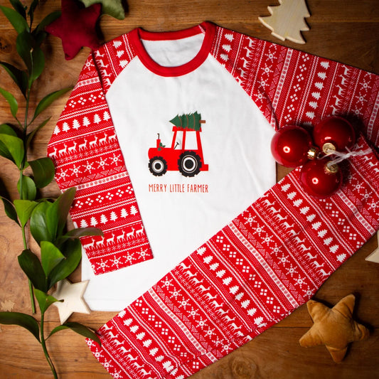 Christmas Red Tractor Pyjamas | Cotswold Baby Co