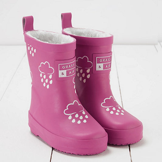 Orchid Pink Colour-Changing Kids Winter Wellies | Grass and Air