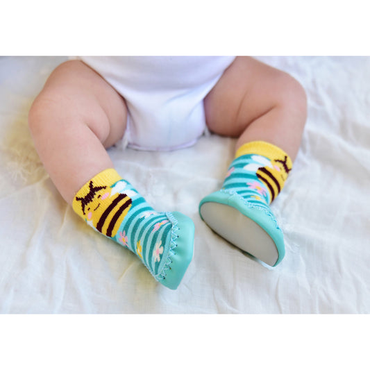 Bee Happy Moccasin Slippers by Powell Craft